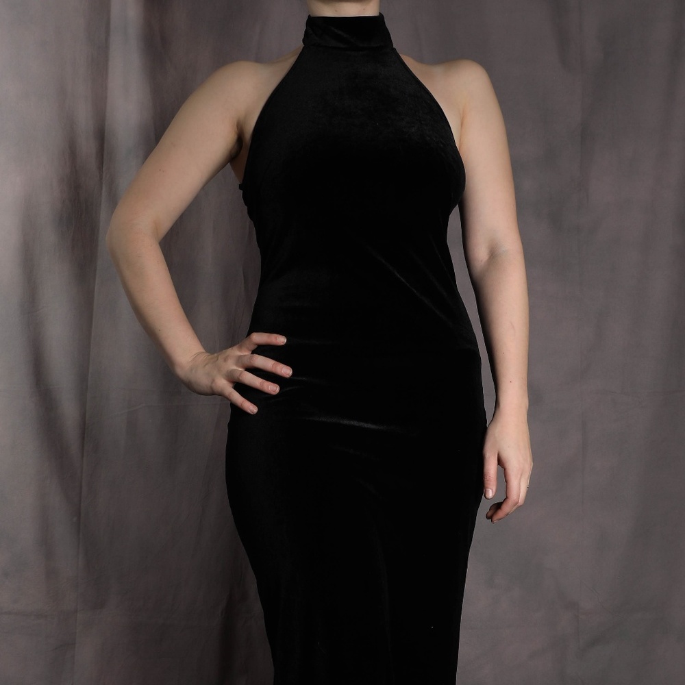 Black Velvet Vintage Dress